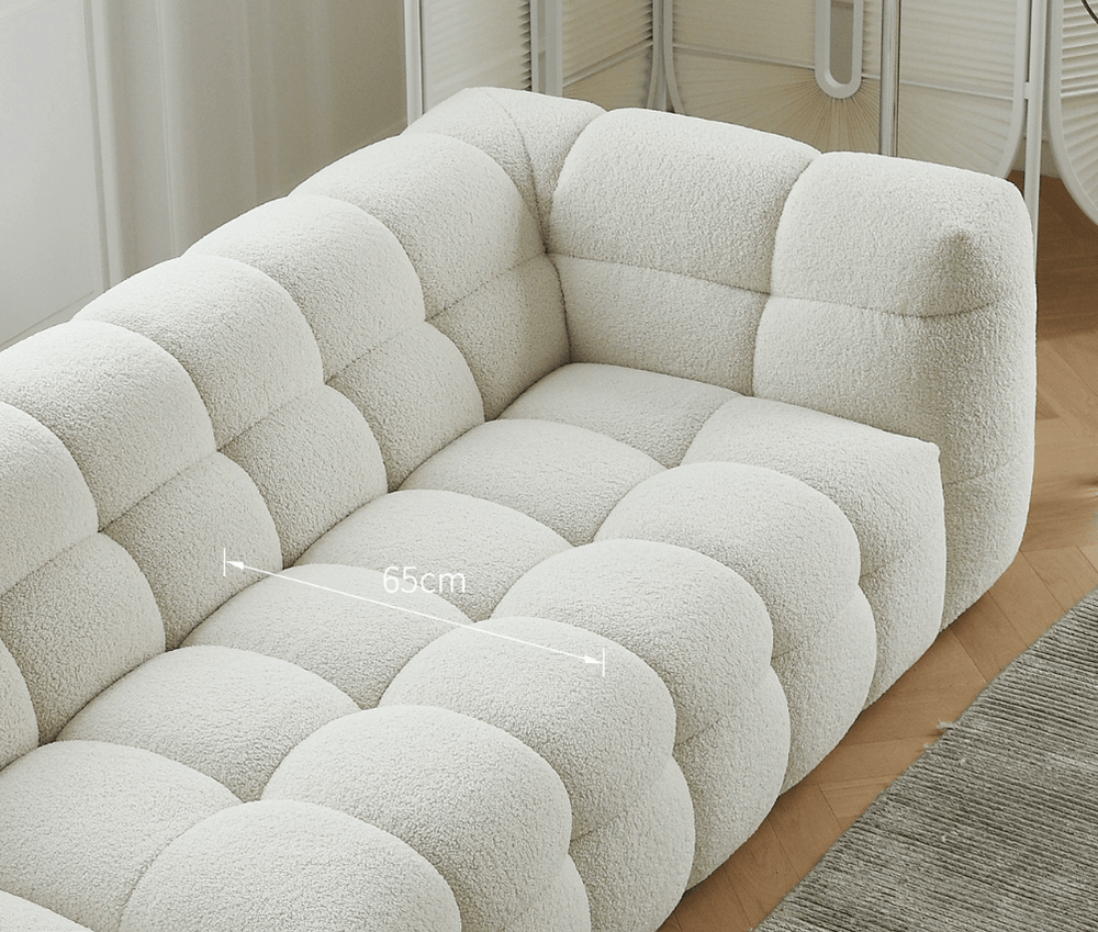 Modern Modular Tufted Sectional Sofa – Cloud Style Bouclé Upholstery, L-Shaped