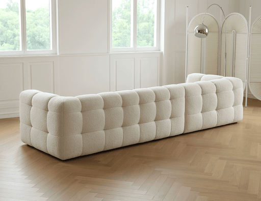 Modern Modular Tufted Sectional Sofa – Cloud Style Bouclé Upholstery, L-Shaped