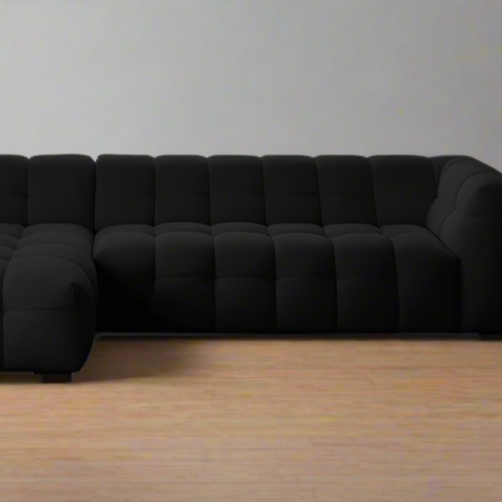 Modern Modular Tufted Sectional Sofa – Cloud Style Bouclé Upholstery, L-Shaped