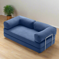 Blue sofa bed on a transparent background