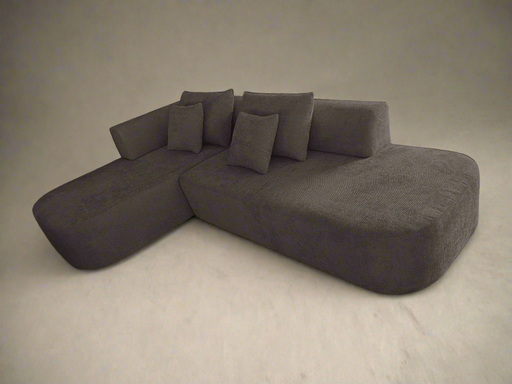 Premium L-shaped sectional sofa– Minimalist Upholstery with Soft Curves & Low Profile Design