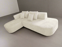 Premium L-shaped sectional sofa– Minimalist Upholstery with Soft Curves & Low Profile Design